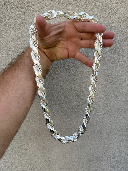 MONSTER Rope Chain Necklace - 925 Sterling Silver - 20"-30" - 16.5mm