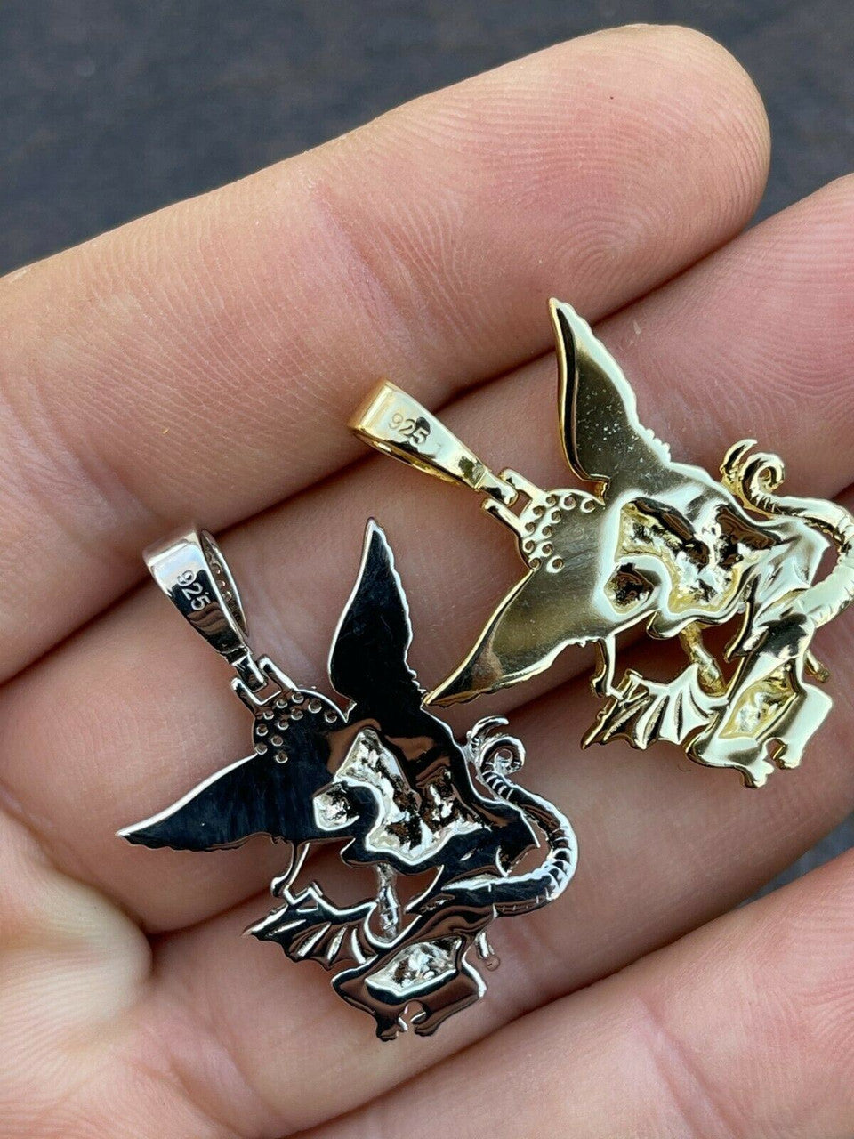 Real 925 Silver Saint Michael Archangel Necklace Pendant Necklace Gold Hip Hop