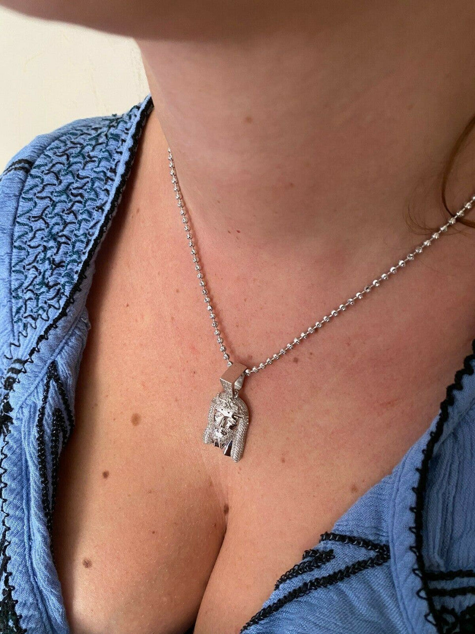 Real 925 Sterling Silver MOISSANITE Jesus Piece Iced Pendant Pass Diamond Tester