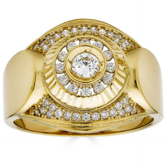 Royalty Ring - 14k Gold Vermeil 925 Silver - CZ Stones