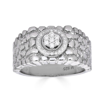 Sqaure Iced Out Chicago Ring - 14k Gold Vermeil 925 Silver - CZ Stones