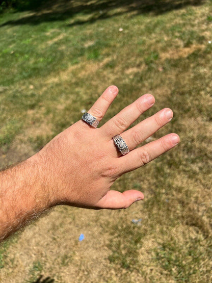 Sqaure Iced Out Chicago Ring - 14k Gold Vermeil 925 Silver - CZ Stones