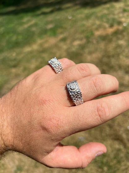 Sqaure Iced Out Chicago Ring - 14k Gold Vermeil 925 Silver - CZ Stones
