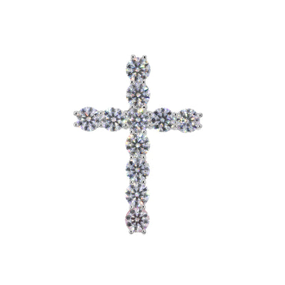 Tennis Cross VVS Moissanite Pendant