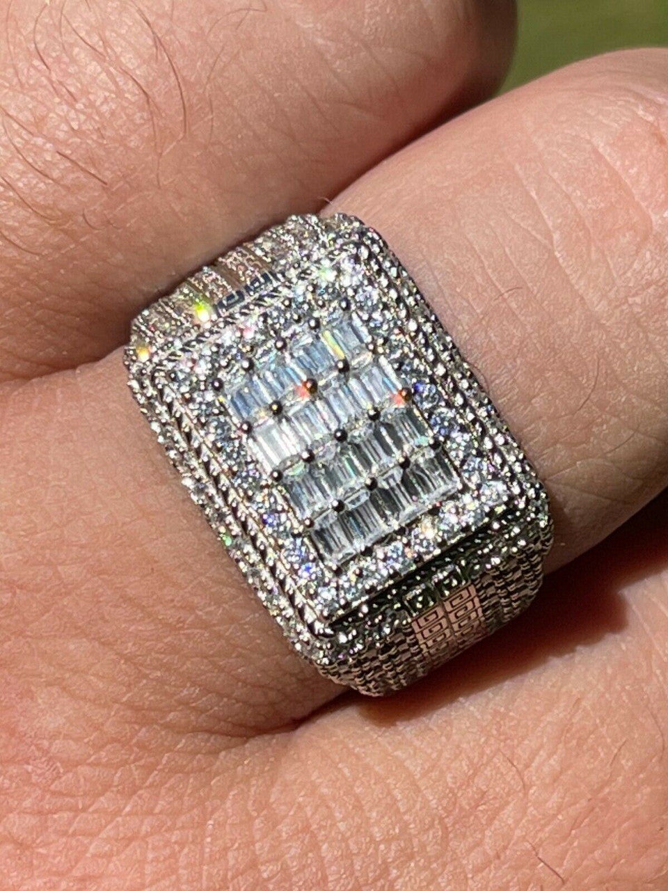 The Baguette Classic Iced Out Ring - 925 Silver - CZ Stones