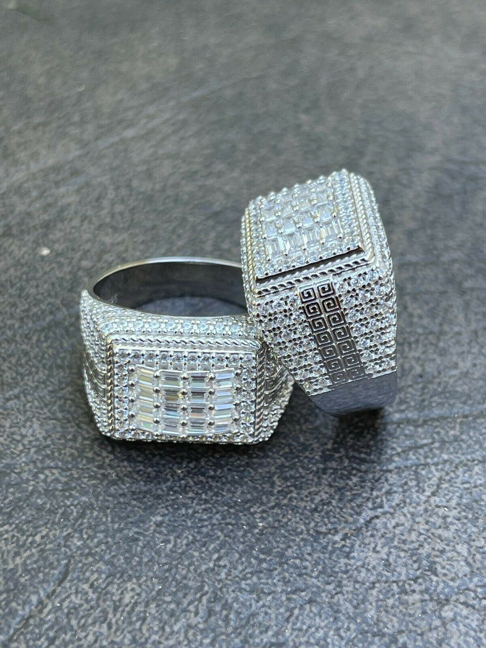 The Baguette Classic Iced Out Ring - 925 Silver - CZ Stones