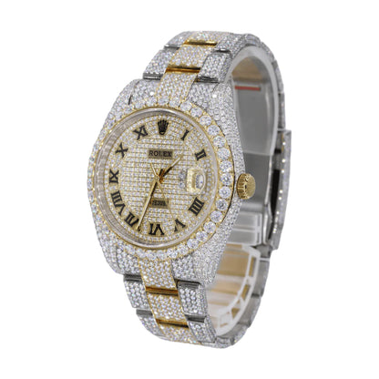 Dj 41MM Moissanite Diamond Medium Stone Bezel Two-tone Watch 22CT