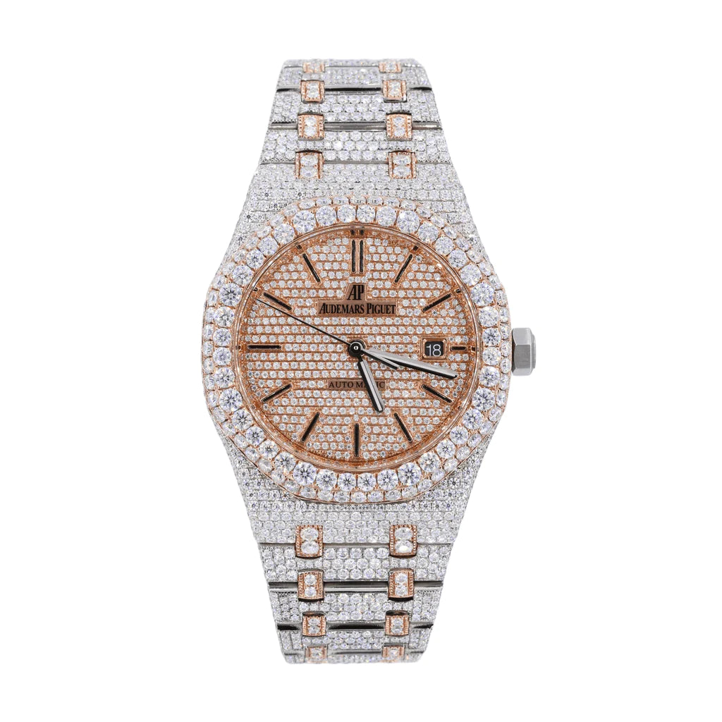 AP Stainless Steel 41MM Moissanite Diamond Watch 25CT With Two-tone Option