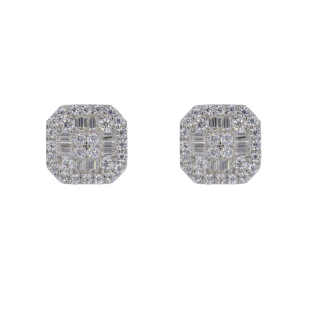 Baguette Round Square VVS Moissanite Daimond Earrings