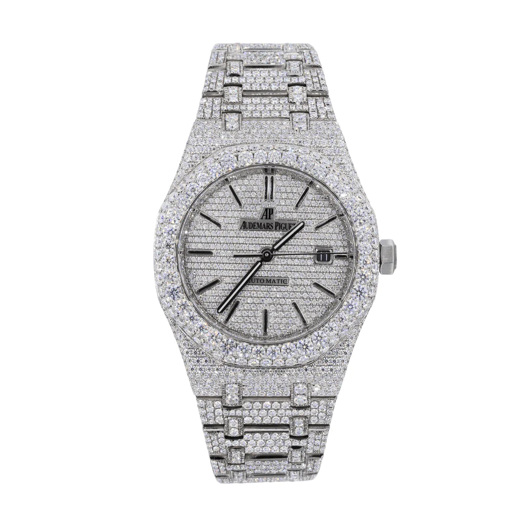 AP Stainless Steel 41MM Moissanite Diamond Watch 25CT With Two-tone Option