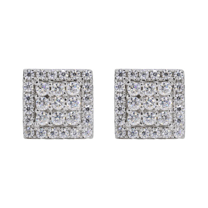 Squared Two Step VVS Moissanite Daimond Earrings