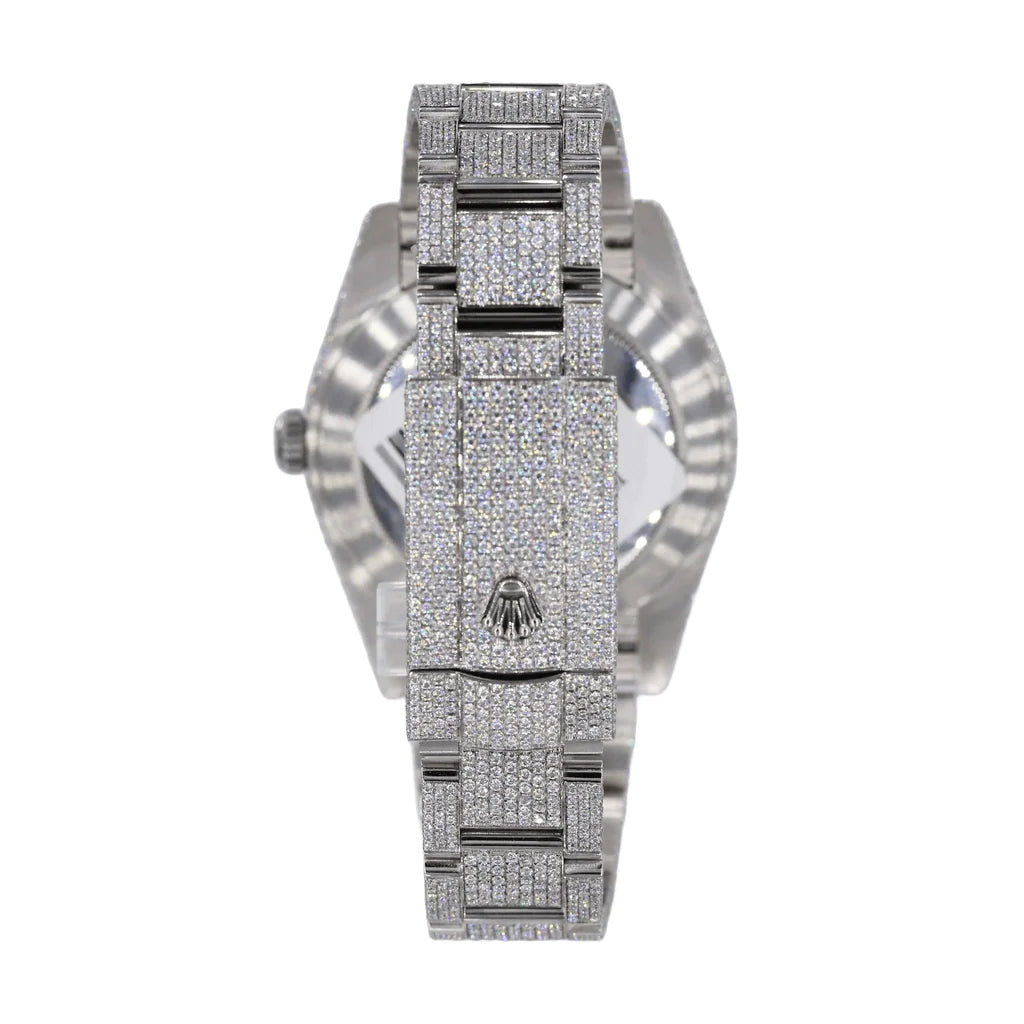 DJ 41MM Moissanite Diamond Two Row Bezel Watch 22CT