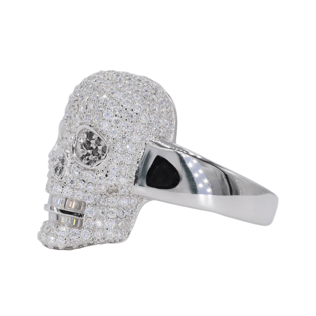 Iced Out Skull VVS Moissanite Diamond Ring