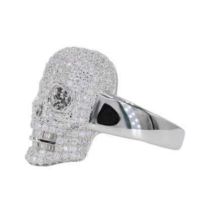 Iced Out Skull VVS Moissanite Diamond Ring