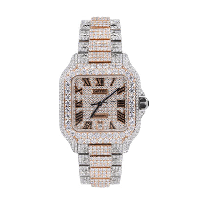 CS Two Tone 41MM Moissanite Diamond Watch 20CT