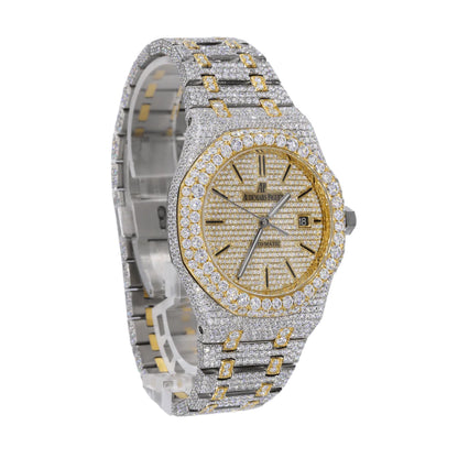 AP Stainless Steel 41MM Moissanite Diamond Watch 25CT With Two-tone Option