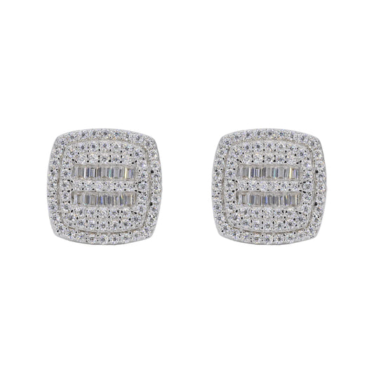 Baguette Middle Cushion VVS Moissanite Daimond Earrings