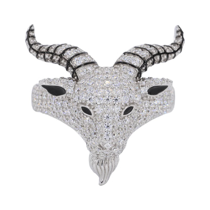 Iced Out Goat VVS Moissanite Diamond Ring