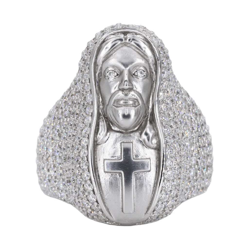 Ice Trapped Jesus Vvs Moissanite Diamond Ring