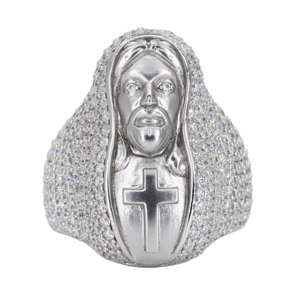 Ice Trapped Jesus Vvs Moissanite Diamond Ring