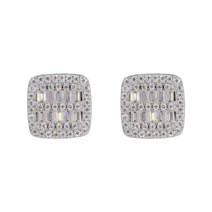 Baguette Infill VVS Moissanite Daimond Earrings