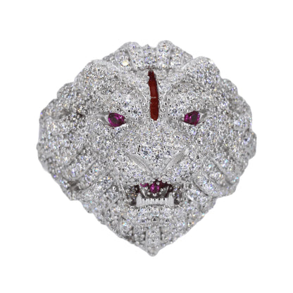 Iced Out Tiger Vvs Moissanite Diamond Ring