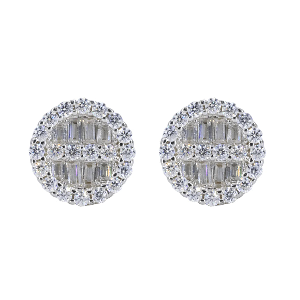 Baguette Infill Vvs Moissanite Daimond Earrings