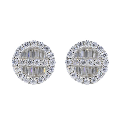 Baguette Infill Vvs Moissanite Daimond Earrings