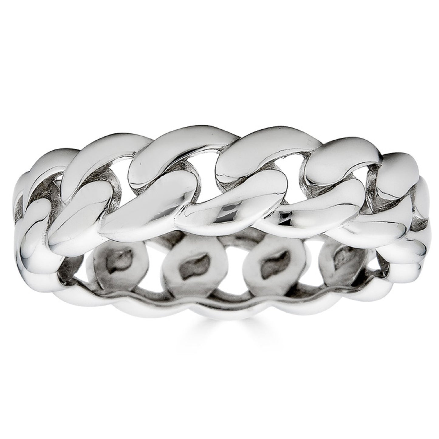 VIP 6mm Miami Cuban Band Ring - 925 Silver - Plain