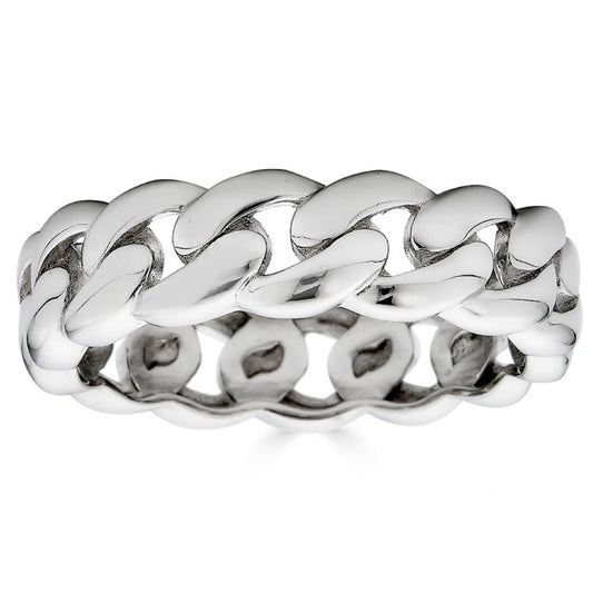 VIP 6mm Miami Cuban Band Ring - 925 Silver - Plain