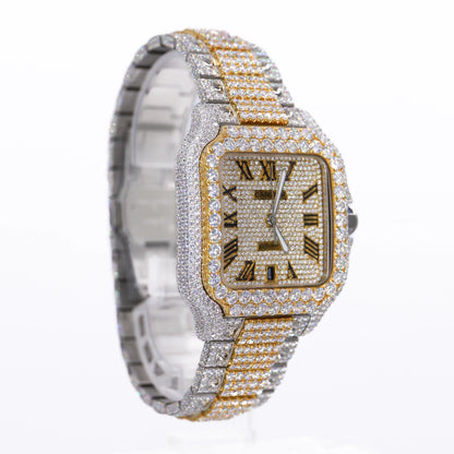 CS Two Tone 41MM Moissanite Diamond Watch 20CT