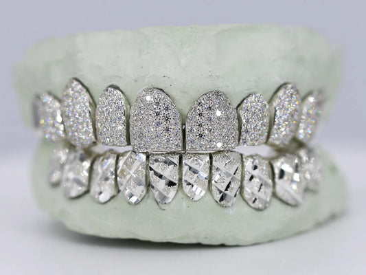 Diamond Top And Diamond Cut Bottom VVS Moisannite Diamond Grillz