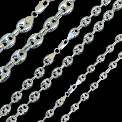 Puffed Gucci Necklace Or Bracelet - 925 Sterling Silver - 7"-30" - 6mm-12mm