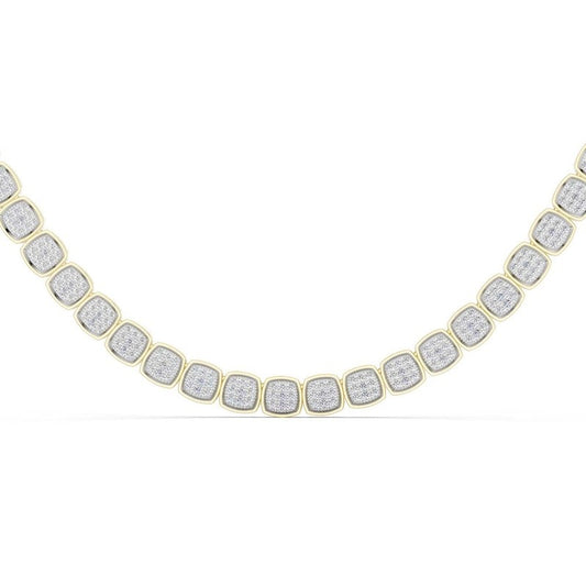 14K Gold Plated 1/2 CT. T.W. Lab-Grown Diamond Cushion Necklace - 20"