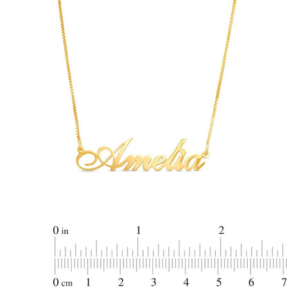 14K Gold Plated Personalized Flourish Script Name Chain Necklace - 18"