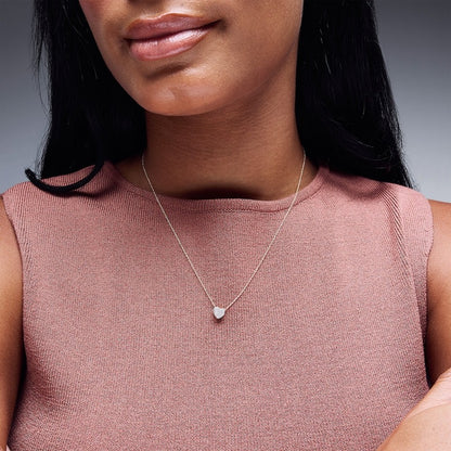 10K Gold 1/10 CT. T.W. Diamond Heart Pendant - 18"