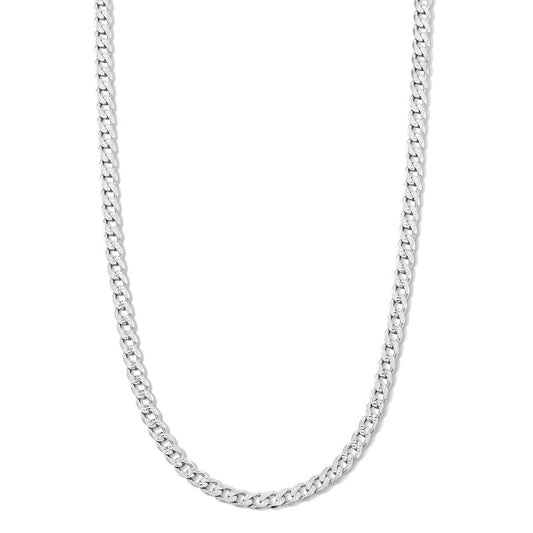 Sterling Silver Diamond-Cut Curb Chain Made in Italy - 18"