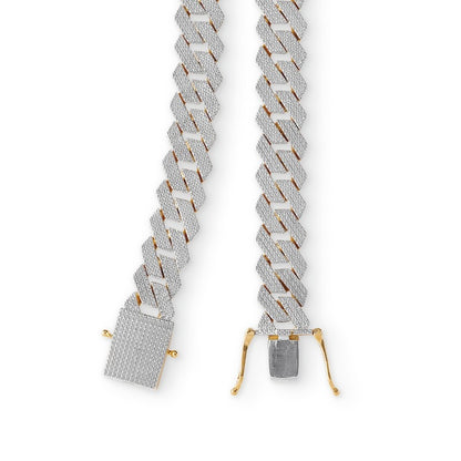 10K Gold 1 CT. T.W. Diamond Square Curb Link Chain Necklace - 22"