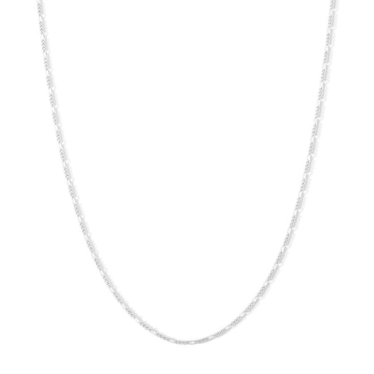 Sterling Silver Diamond-Cut Figaro Chain Made in Italy - 18"