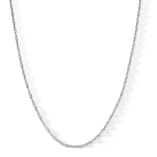 Sterling Silver Singapore Chain Made in Italy - 16"