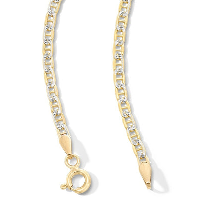 10K Semi-Solid Gold Diamond-Cut Mariner Chain Made in Italy - 20"