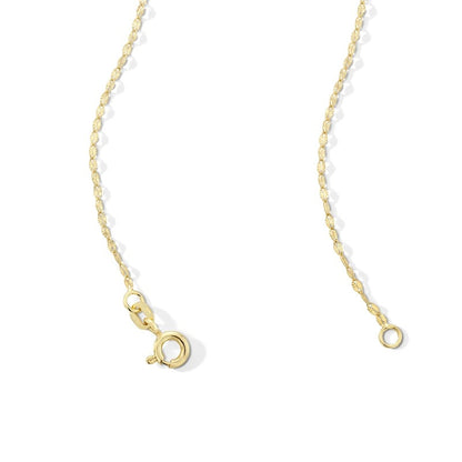10K Solid Gold Diamond-Cut Stamp Mirror Chain Made in Italy - 16"