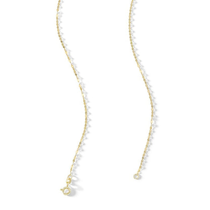 10K Solid Gold Mirror Chain Made in Italy - 16"