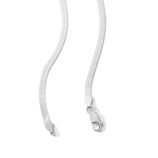 Sterling Silver Herringbone Chain Made in Italy - 20"