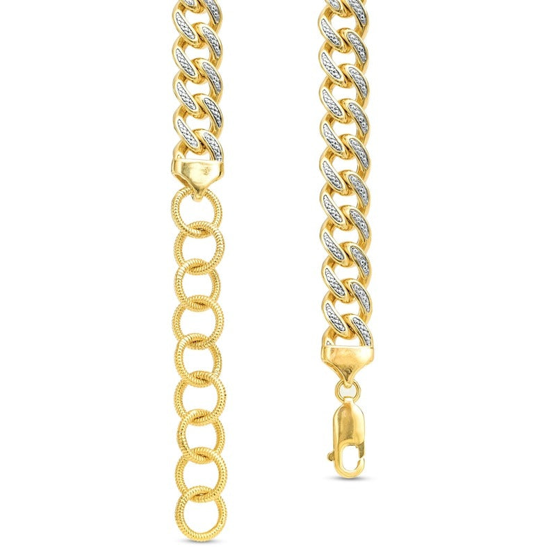 14K Gold Plated 1/20 CT. T.W. Diamond Chunky Link Chain Choker