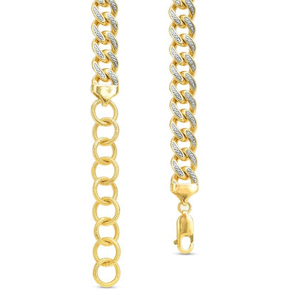 14K Gold Plated 1/20 CT. T.W. Diamond Chunky Link Chain Choker