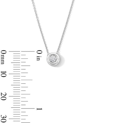 Sterling Silver 1/10 CT. T.W. Lab-Grown Diamond Round Solitaire Pendant - 16" + 2"