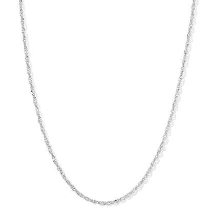 Sterling Silver Singapore Chain Made in Italy - 22"