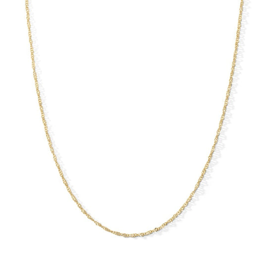 10K Solid Gold Singapore Chain Made in Italy - 18"