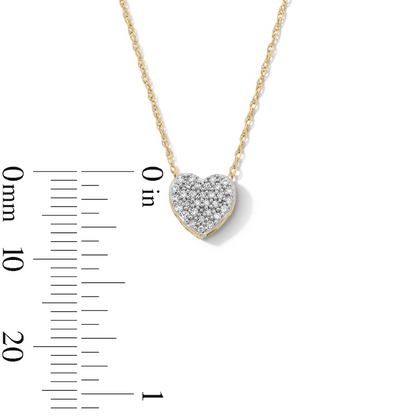 10K Gold 1/10 CT. T.W. Diamond Heart Pendant - 18"